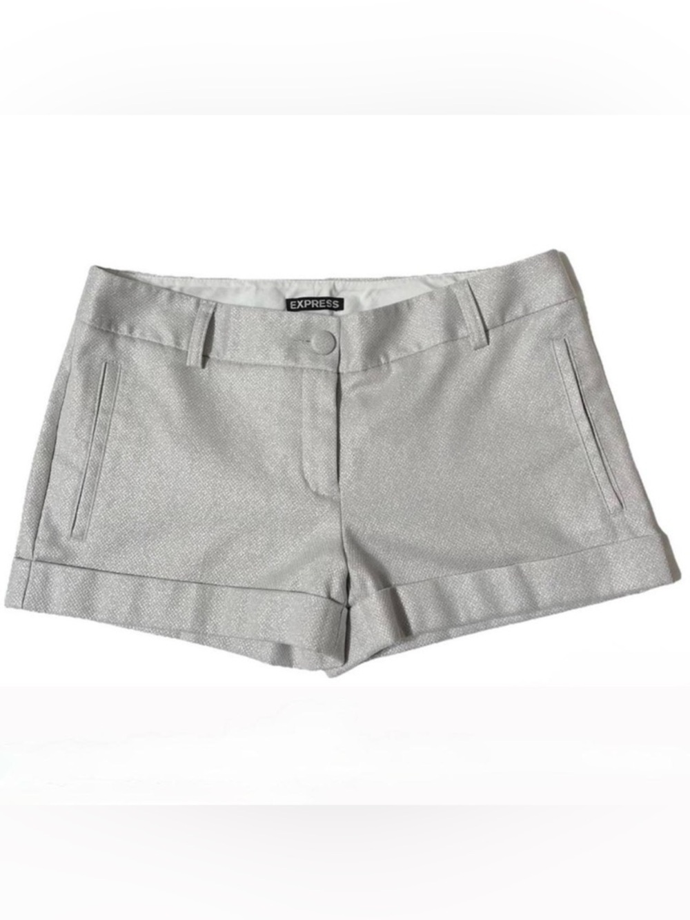 Express Silver Metallic Shorts